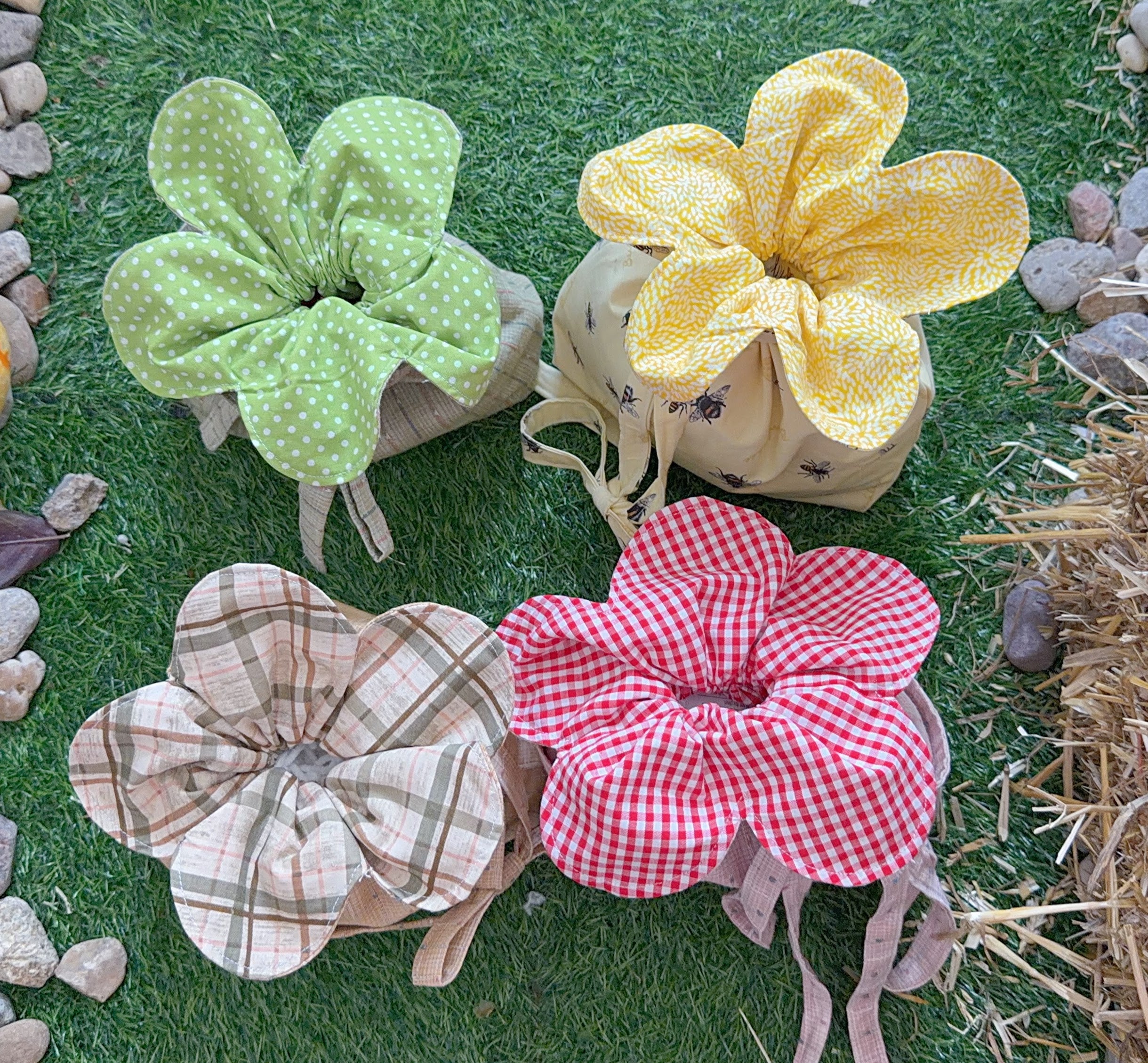 Flower drawstring bag